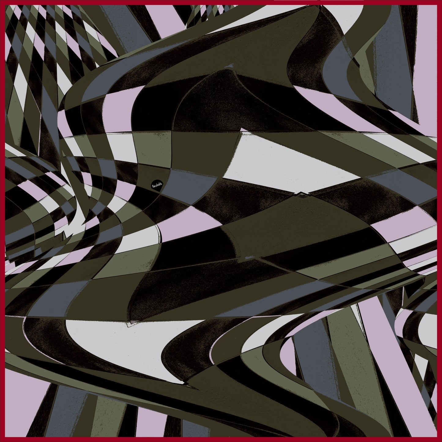 Harlekin Moos Grand Foulard 135 x 135 cm 100 % Wolle bunt schwarz weiss grün