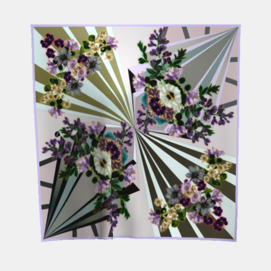 FLOWERGALAXIS Lilac Wolle Foulard Wolltuch