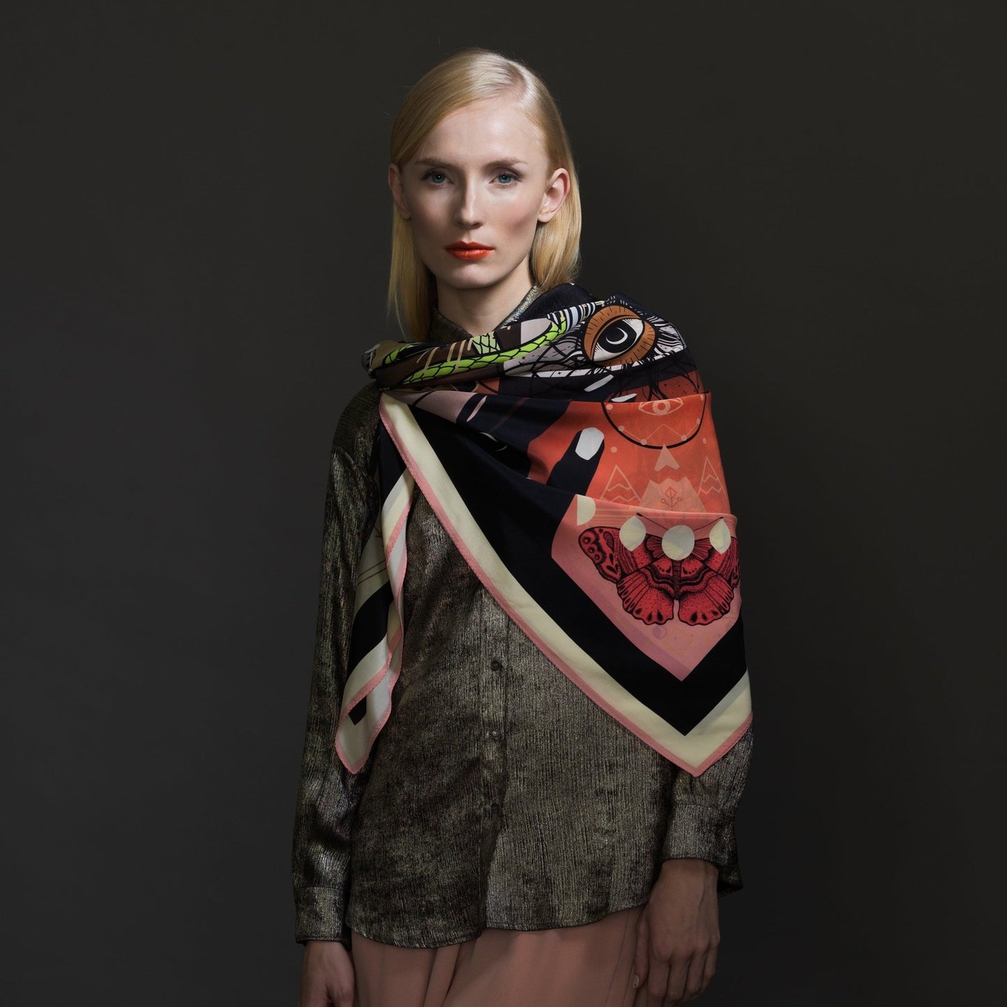 TAROT / Grand Foulard Lime